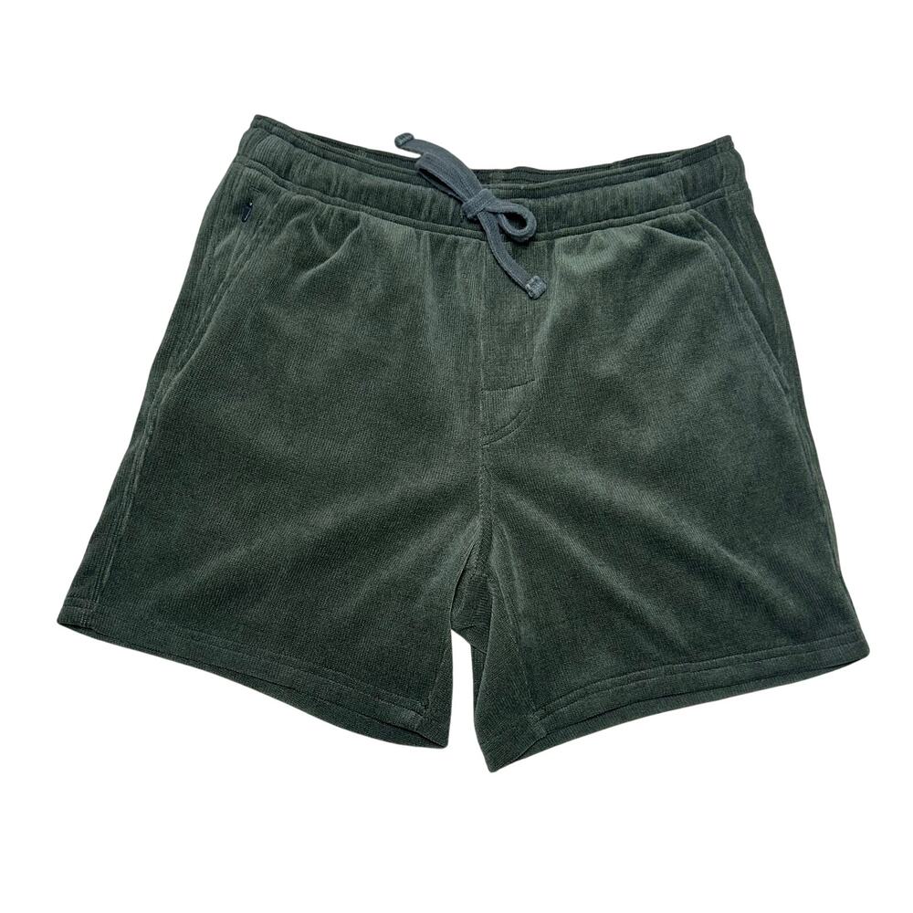 Prana men's olive green deja view cord knit drawstring‎ shorts size S